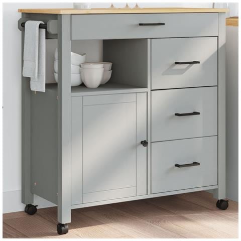Carrello Da Cucina Monza 84x40x90 Cm In Legno Massello Di Pino - Foto 1