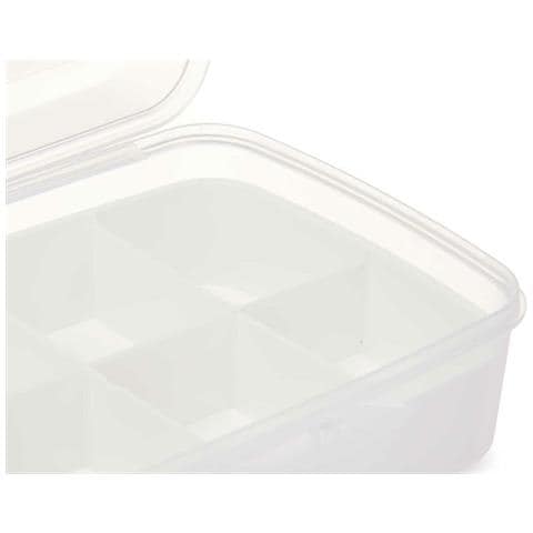 Scatola Portaoggetti Con Coperchio Bianco Trasparente Plastica 21,5 X 8,5 X 15 Cm (12 Unità) - Foto 2