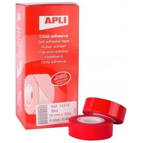 Nastro Adesivo Apli Rosso 8 Unità 19 Mm X 33 M - Foto 1