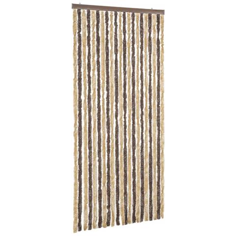 Tenda Antimosche Marrone Scuro E Beige 100x200 Cm In Ciniglia - Foto 2