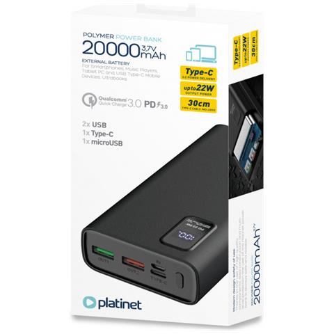 Powerbank 20000mah Pd Con Display Led E Tecnologia Quick Charge, Nero - Foto 4