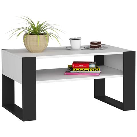 Tavolino da caff? DOMI, 92x53x45 cm, Colore Bianco e Nero - Foto 1
