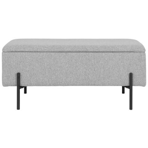 Panca Con Portaoggetti Watford - Grigio - Poliestere - 36,5x95x46 Cm - Foto 1