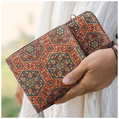 Borsello Sughero, Collezione Corkart Tre Chiusure A Zip - Foto 5