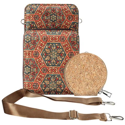 Borsello Sughero, Collezione Corkart Tre Chiusure A Zip - Foto 1