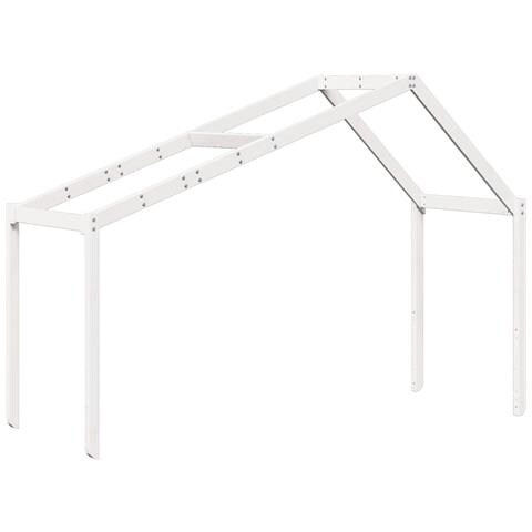 Tetto Letto Bambini Bianco 213x85,5x144,5cm Legno Massello Pino - Foto 2