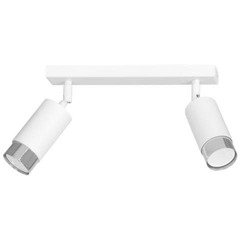 Lampada A Soffitto Hiro - Bianco, Cromo - Acciaio Verniciato A Polvere - 30x19x6 Cm - Foto 1