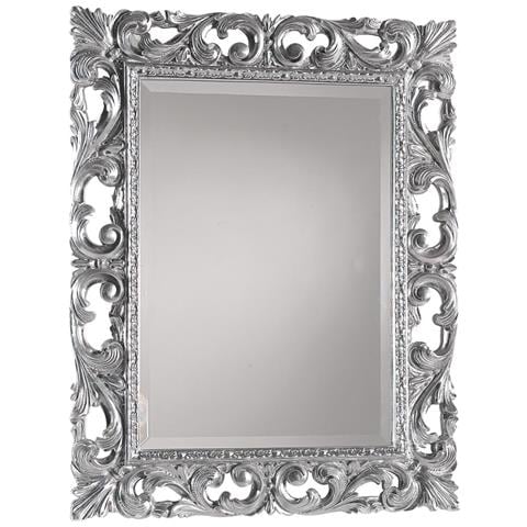 Specchiera Barocca Intagliata In Foglia Argento L. 74 P. 3 H. 94 - Foto 1