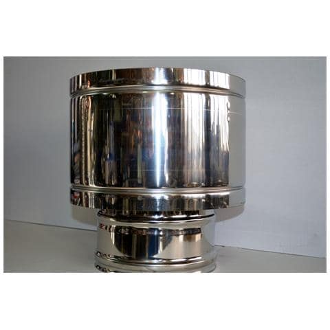Fumaiolo Comignolo Cappello Antivento A Forma Di Botte Acciaio Inox Da 8 A 25 Cm - 12 Cm - Foto 1