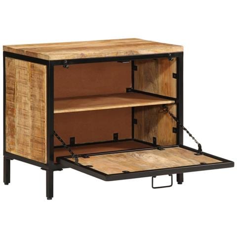 Scarpiera 60x35x53 Cm In Legno Massello Di Mango Grezzo - Foto 2