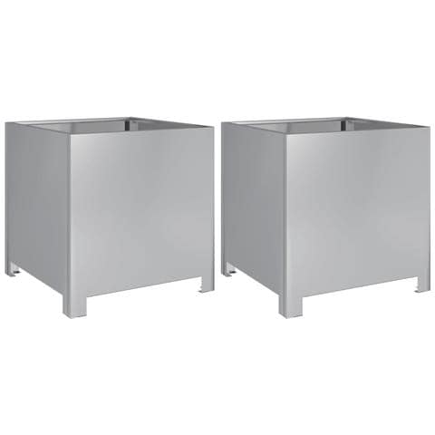 Fioriere Da Giardino 2 Pz 40x40x40 Cm In Acciaio Zincato - Foto 1