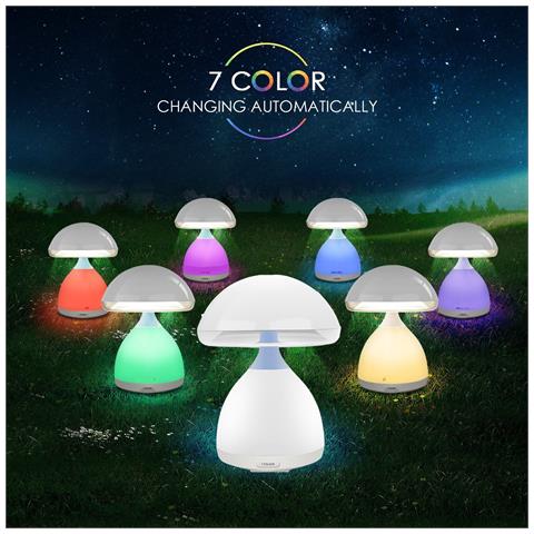 Lampada Led Rgb A Fungo Colori Cromoterapia Tavolo Comodino 7 Colori Senza Fili - Foto 1