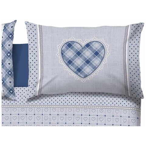 Copripiumino Sacco Piumone Cotone Flanella Pensieri Delicati Disegno Chalet Singolo Blu - Foto 5