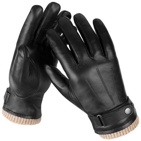 Guanti Da Uomo Caldi In Pelle - Guanti Invernali In Montone Black Xl - Foto 1