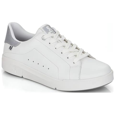 White Casual Closed Sport Shoe Sneakers Pelle Scarpe Donna Bianco Eu 38, 41902-80 - Foto 2