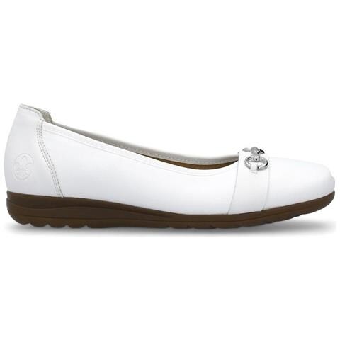 White Casual Closed Ballerinas Ballerine Pelle Scarpe Donna Bianco Eu 36, L9360-80 - Foto 2