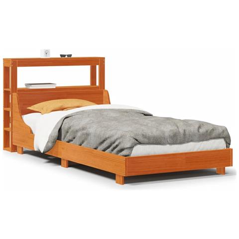 Letto Senza Materasso Marrone Cera 75x190 Cm In Legno Di Pino - Foto 2