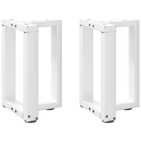 Gambe Tavolino Da Caffè A T 2 Pz Bianco 38x25x(42-43)cm Acciaio - Foto 1