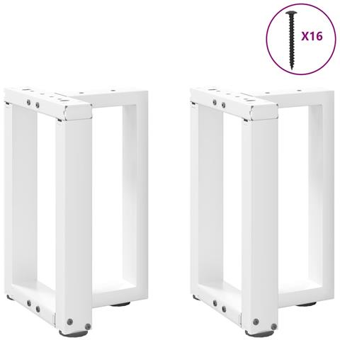 Gambe Tavolino Da Caffè A T 2 Pz Bianco 38x25x(42-43)cm Acciaio - Foto 3