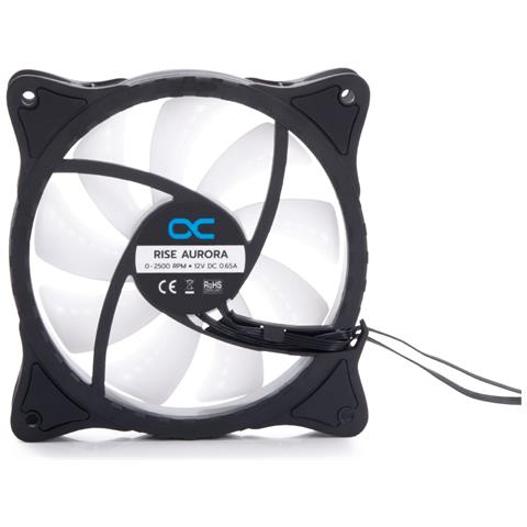 Rise Aurora Case per computer Ventilatore 12 cm Nero, Translucent 1 pz - Foto 2