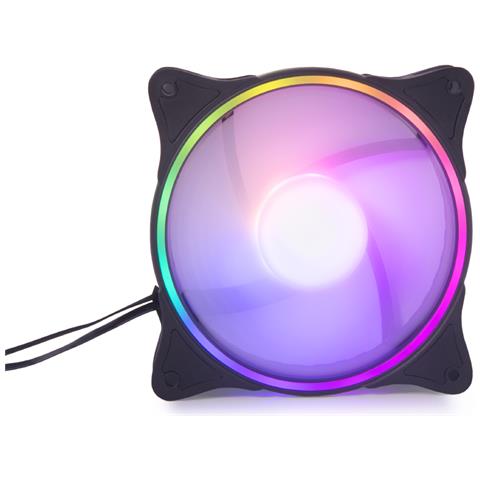 Rise Aurora Case per computer Ventilatore 12 cm Nero, Translucent 1 pz - Foto 1