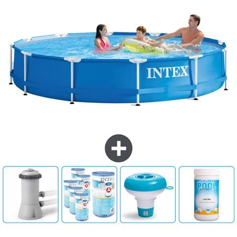 Piscina Fuori Terra - In Giro - 366x366x76 Cm - Blu - Include Accessori Coordinati Cb89 - Foto 1