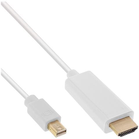 Cavo Mini DisplayPort M a HDMI M, 1,5m, 4K2K, con Audio, bianco - Foto 1