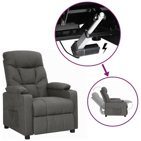 Lusso Casadino - Poltrona Alzapersona In Tessuto Grigio Scuro - Foto 2