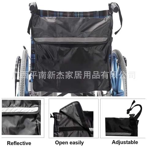 Borsa Portaoggetti Posteriore Per Sedia A Rotelle - Soluzione Di Mobilità Conveniente Black - Foto 2