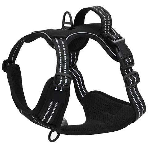 Pettorina per Cani con Guinzaglio e Collare Regolabile Nero S - Foto 2