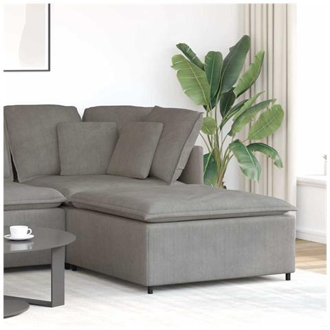 Modulo Poggiapiedi Divano Modulare Grigio Chiaro 100x100x48 cm - Foto 2