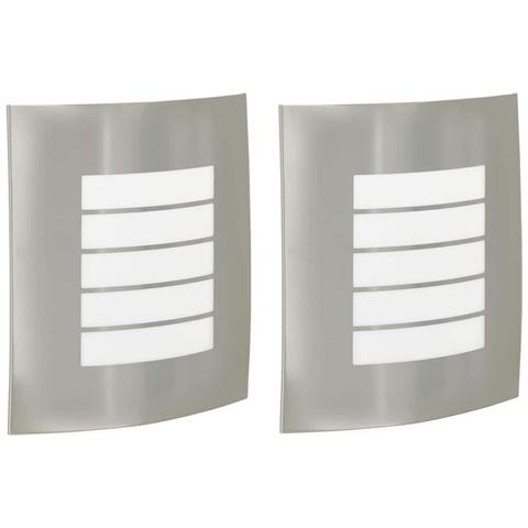 Luci da Parete Esterni 2 pcs Acciaio Inossidabile Argento IP44 - Foto 1