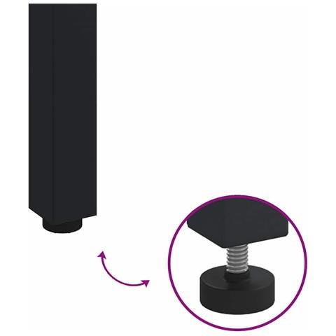 Tavolo da giardino  180x90x75 cm in legno massello di acacia e metallo - Foto 9