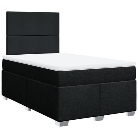 Giroletto a Molle con Materasso Nero 120x190 cm in Tessuto - Foto 1