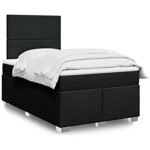Giroletto a Molle con Materasso Nero 120x190 cm in Tessuto - Foto 2