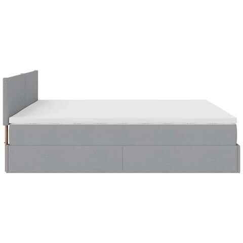 Struttura Letto Pouf con Materassi 200x200 cm in Tessuto - Foto 9
