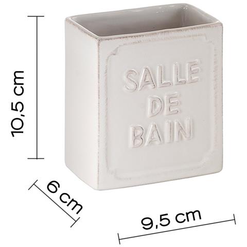 Portaspazzolini D'appoggio In Ceramica Vv98 Serie Vivienne Bianco - Foto 2