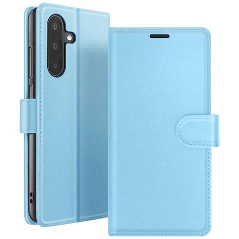 Custodia A Portafoglio Per Samsung A17 Con Supporto E Linguetta Magnetica, Azzurro - Foto 1