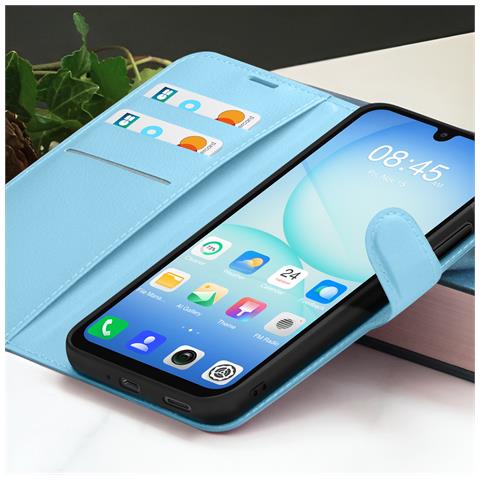 Custodia A Portafoglio Per Samsung A17 Con Supporto E Linguetta Magnetica, Azzurro - Foto 2