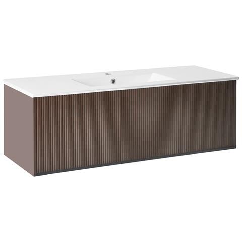 Mobiletto Con Lavabo Madidi 120 Cm Marrone - Foto 2