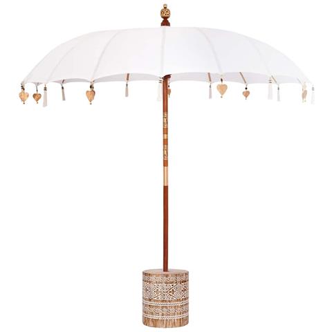 Parasol Balinese Crema 210-220 cm Cotone, legno massello - Foto 1
