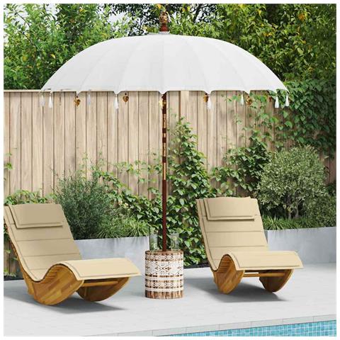Parasol Balinese Crema 210-220 cm Cotone, legno massello - Foto 2