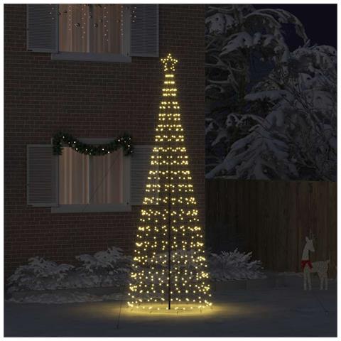 Albero di Natale LED con picchetti per il terreno Bianco caldo - Foto 2