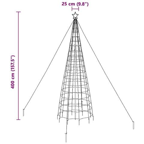 Albero di Natale LED con picchetti per il terreno Bianco caldo - Foto 9