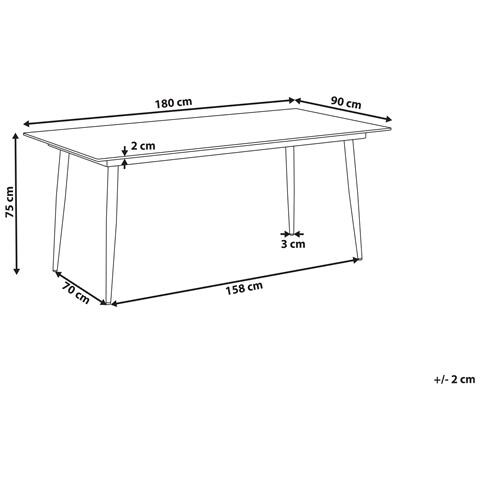 Tavolo Da Pranzo Da Giardino Tolentino 180 Cm 90 Cm Effetto Pietra Grigio Chiaro - Foto 7