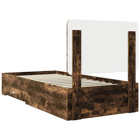Struttura del letto Rovere fumé 90 x 200 cm Legno multistrato - Foto 9
