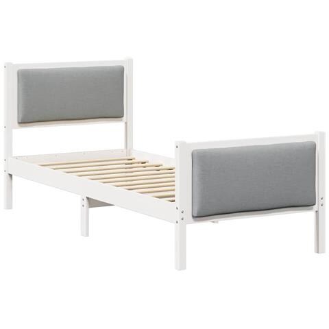 Struttura del letto Grigio chiaro 75 x 190 cm Tessuto - Foto 1