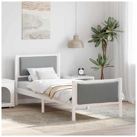 Struttura del letto Grigio chiaro 75 x 190 cm Tessuto - Foto 2