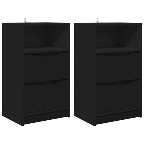 Comodini 2 pcs Nero 40 x 30 x 467 cm Legno multistrato - Foto 1