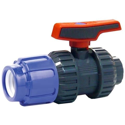 Raccordo Pe Con Valvola A Sfera  20mm X 1/2  Ig  Polipropilene - Foto 1